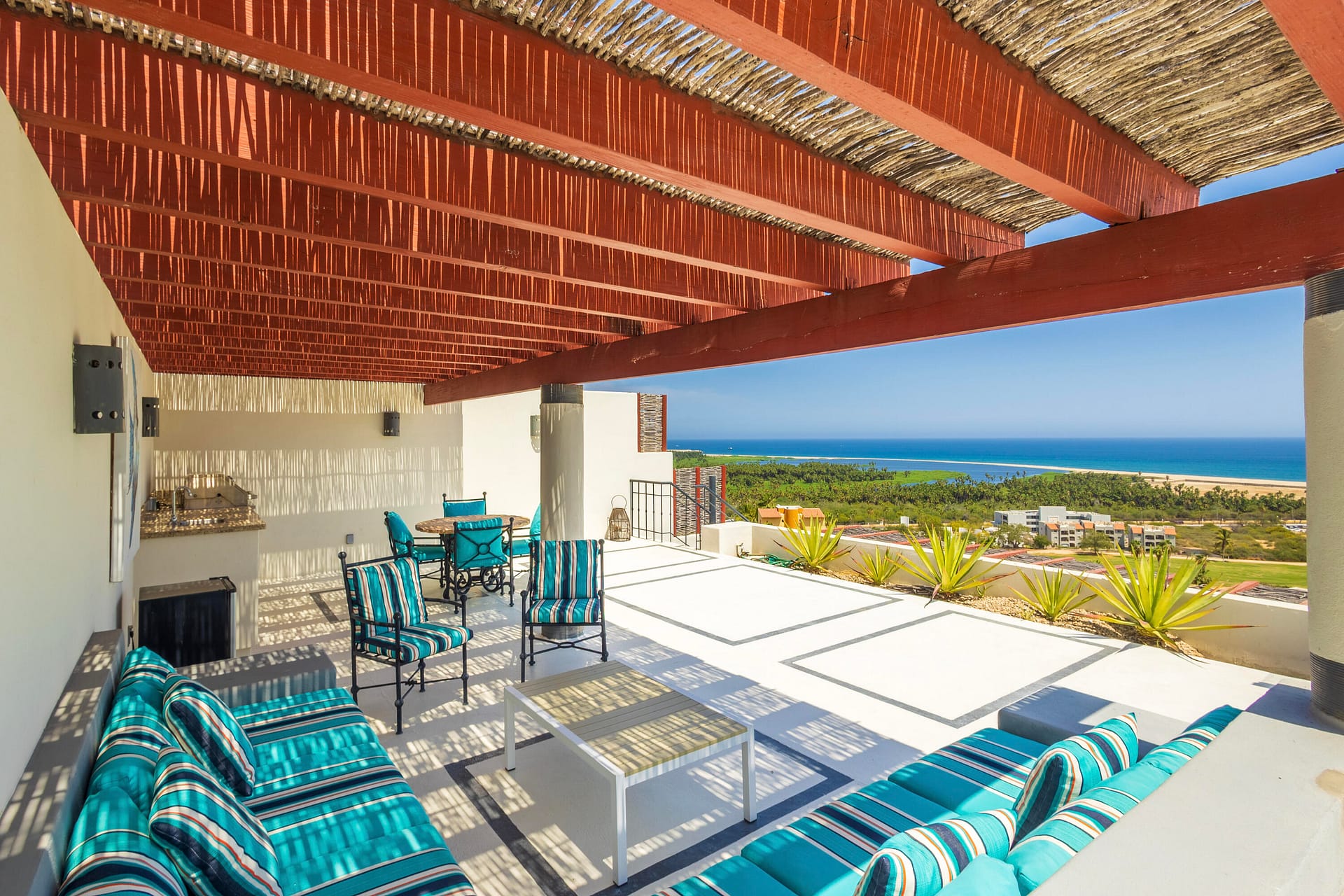 This penthouse unit with its beautiful rooftop lounging area has spectacular ocean and estuary views! Alegranza is a sought-after development where living feels like you are always on vacation. The gated community has a restaurant, gym, tennis court, three pools, a putting green, and other amenities throughout the beautifully landscaped grounds. The condo is fully furnished and equipped with successful rental history (available upon request). Roof top includes dining table, barbecue area, hot tub and sunbathing lounge chairs. This penthouse unit includes both above and underground parking, and a storage bodega.Also available: 2018 Jeep Wrangler Unlimited with around 50k miles.